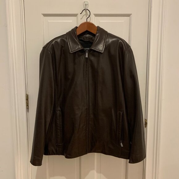 Andrew Marc New York Brown Leather Jacket - Picture 1 of 10